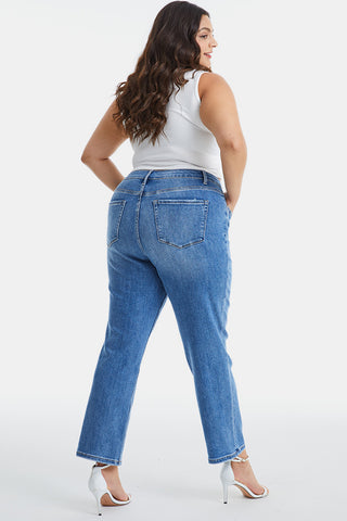 Shop BAYEAS Full Size High Waist Raw Hem Straight Jeans - High-Quality U.S. Made Women’s Fashion with Free & Fast Shipping