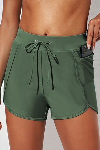 Shop Drawstring Waist Swim Shorts - High-Quality U.S. Made Women’s Fashion with Free Fast Shipping