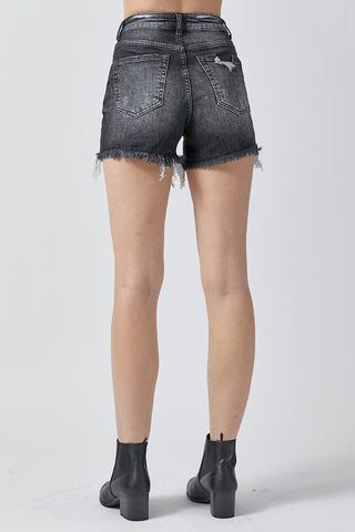 Shop RISEN Full Size High Rise Distressed Denim Shorts - High-Quality U.S. Made Women’s Fashion with Free & Fast Shipping