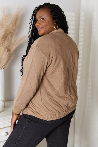 Shop Heimish Full Size Zip-Up Jacket with Pockets - High-Quality U.S. Made Women’s Fashion with Free & Fast Shipping