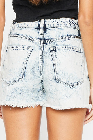 Shop Kancan Full Size Distressed High Waist Denim Shorts - High-Quality U.S. Made Women’s Fashion with Free & Fast Shipping