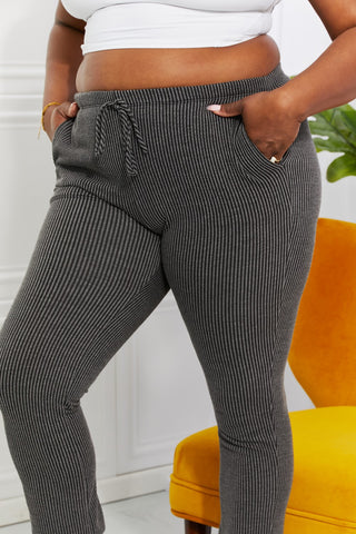 Shop Blumin Apparel Full Size Easy Living Ribbed Joggers - High-Quality U.S. Made Women’s Fashion with Free & Fast Shipping