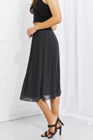 Shop Zenana Full Size Romantic At Heart Pleated Chiffon Midi Skirt - High-Quality U.S. Made Women’s Fashion with Free & Fast Shipping