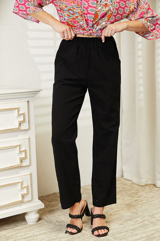 Shop Black Pull-On Pants with Pockets - High-Quality U.S. Made Women’s Fashion with Free & Fast Shipping