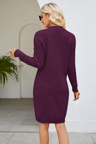 Shop Cable-Knit Long Sleeve Sweater Dress - High-Quality U.S. Made Women’s Fashion with Free & Fast Shipping