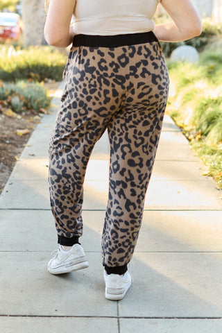 Shop Celeste Design Full Size Leopard Contrast Sweatpants - High-Quality U.S. Made Women’s Fashion with Free & Fast Shipping