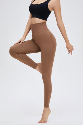 Shop Mocha High Waist Active Leggings - High-Quality U.S. Made Women’s Fashion with Free & Fast Shipping