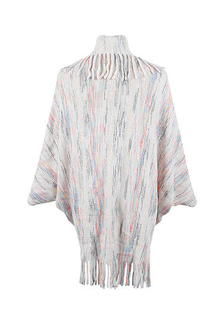 Shop Fringe Detail Printed Poncho - High-Quality U.S. Made Women’s Fashion with Free Fast Shipping