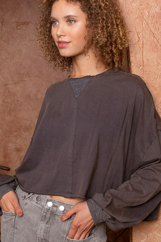 Shop POL Cropped Long Sleeve Top - High-Quality U.S. Made Women’s Fashion with Free & Fast Shipping