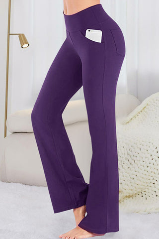 Shop Violet Pocketed High Waist Active Pants - High-Quality U.S. Made Women’s Fashion with Free & Fast Shipping