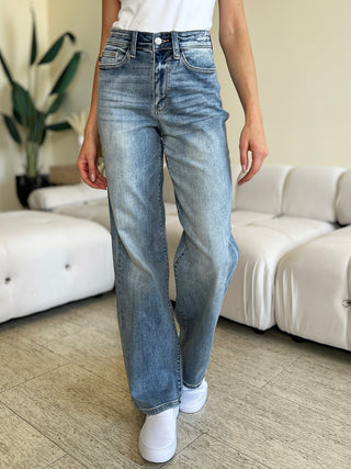 Shop Light Judy Blue Full Size High Waist Straight Jeans - High-Quality U.S. Made Women’s Fashion with Free & Fast Shipping