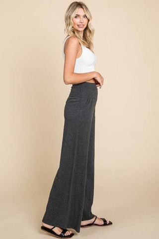 Shop Culture Code Wide Waistband High Waist Wide Leg Pants - High-Quality U.S. Made Women’s Fashion with Free & Fast Shipping