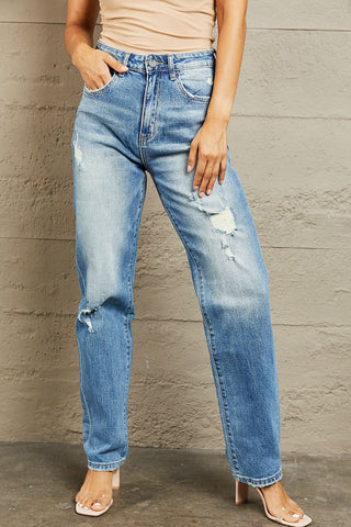 Shop Medium BAYEAS High Waisted Straight Jeans - High-Quality U.S. Made Women’s Fashion with Free & Fast Shipping