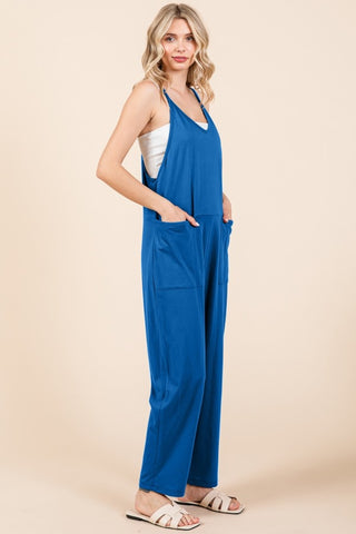 Shop Culture Code Full Size Sleeveless Jumpsuit with Pockets - High-Quality U.S. Made Women’s Fashion with Free & Fast Shipping