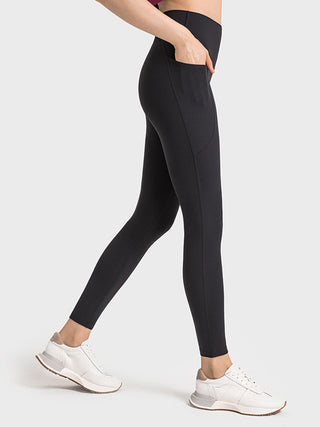 Shop Wide Waistband Active Leggings - High-Quality U.S. Made Women’s Fashion with Free & Fast Shipping