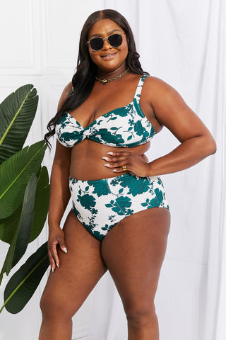 Shop Marina West Swim Take A Dip Twist High-Rise Bikini in Forest - High-Quality U.S. Made Women’s Fashion with Free Fast Shipping