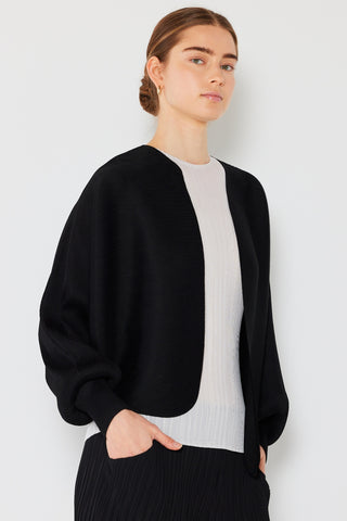 Shop Marina West Swim Rib Pleated Puff Sleeve Bolero Cardigan - High-Quality U.S. Made Women’s Fashion with Free & Fast Shipping