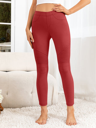 Shop Ribbed Detail Leggings - High-Quality U.S. Made Women’s Fashion with Free & Fast Shipping