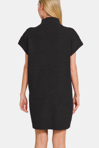 Shop Zenana Short Sleeve Sweater Mini Dress - High-Quality U.S. Made Women’s Fashion with Free & Fast Shipping