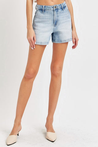 Shop Risen Full Size High Rise Denim Shorts - High-Quality U.S. Made Women’s Fashion with Free & Fast Shipping