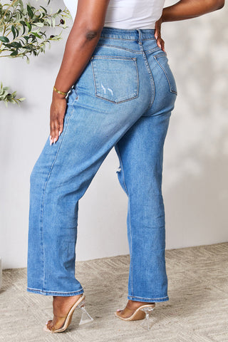 Shop Judy Blue Full Size High Waist Distressed Jeans - High-Quality U.S. Made Women’s Fashion with Free & Fast Shipping