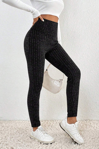 Shop Ribbed High Waist Leggings - High-Quality U.S. Made Women’s Fashion with Free & Fast Shipping