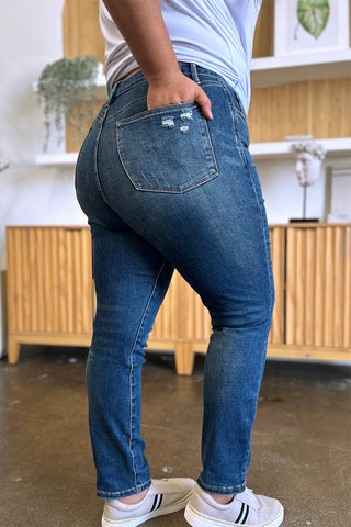 Shop Judy Blue Full Size Tummy Control High Waist Slim Jeans - High-Quality U.S. Made Women’s Fashion with Free & Fast Shipping