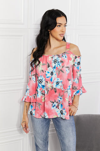 Shop Sew In Love Full Size Fresh Take Floral Cold-Shoulder Top - High-Quality U.S. Made Women’s Fashion with Free & Fast Shipping