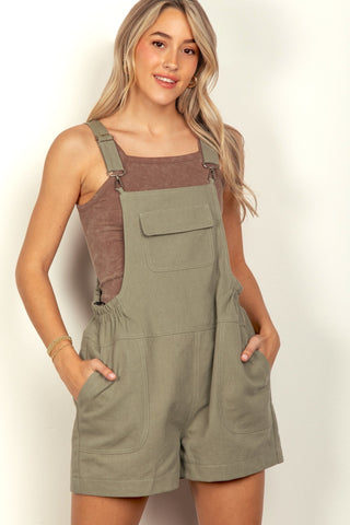 Shop Olive VERY J Adjustable Suspender Overalls with Pockets - High-Quality U.S. Made Women’s Fashion with Free & Fast Shipping