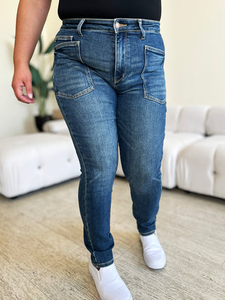 Shop Dark Judy Blue Full Size High Waist Skinny Jeans - High-Quality U.S. Made Women’s Fashion with Free & Fast Shipping