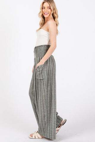 Shop SAGE + FIG Cotton Gauze Wash Stripe Pants - High-Quality U.S. Made Women’s Fashion with Free & Fast Shipping