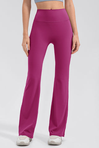 Shop Hot Pink High Waist Straight Active Pants - High-Quality U.S. Made Women’s Fashion with Free & Fast Shipping