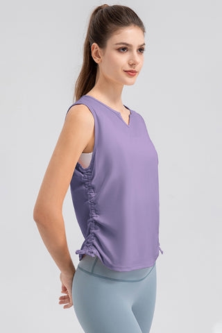 Shop Notched Wide Strap Active Tank - High-Quality U.S. Made Women’s Fashion with Free & Fast Shipping