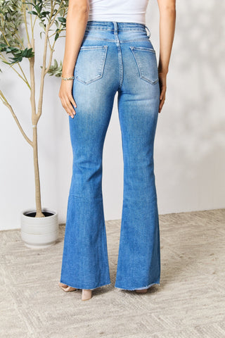 Shop BAYEAS Slit Flare Jeans - High-Quality U.S. Made Women’s Fashion with Free Fast Shipping