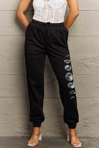 Shop Dark Gray Simply Love Full Size Lunar Phase Graphic Sweatpants - High-Quality U.S. Made Women’s Fashion with Free & Fast Shipping