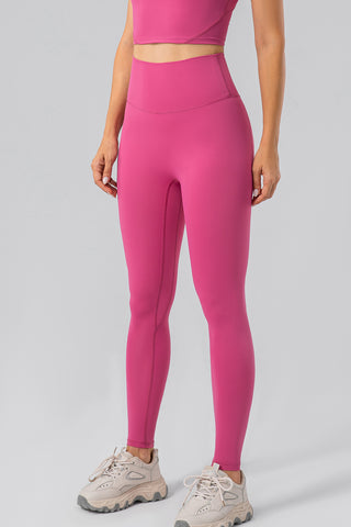 Shop Hot Pink High Waist Wide Waistband Active Leggings - High-Quality U.S. Made Women’s Fashion with Free & Fast Shipping