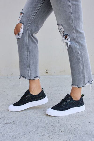 Shop Forever Link Sequin Lace-Up Platform Sneakers Now On Klozey Store - Trendy U.S. Premium Women Apparel & Accessories And Be Up-To-Fashion!