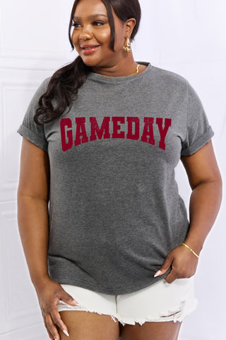 Shop Simply Love Full Size GAMEDAY Graphic Cotton Tee Now On Klozey Store - Trendy U.S. Premium Women Apparel & Accessories And Be Up-To-Fashion!