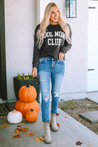 Shop COOL MOM CLUB Round Neck Short Sleeve Sweatshirt Now On Klozey Store - Trendy U.S. Premium Women Apparel & Accessories And Be Up-To-Fashion!