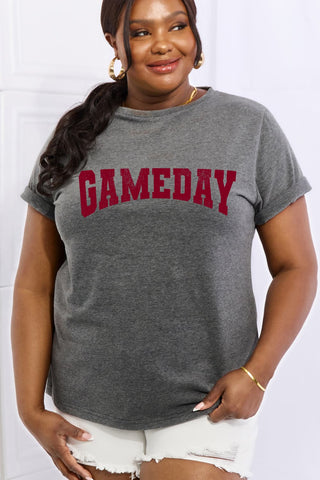 Shop Simply Love Full Size GAMEDAY Graphic Cotton Tee Now On Klozey Store - Trendy U.S. Premium Women Apparel & Accessories And Be Up-To-Fashion!