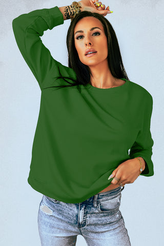 Shop Round Neck Dropped Shoulder Sweatshirt Now On Klozey Store - Trendy U.S. Premium Women Apparel & Accessories And Be Up-To-Fashion!