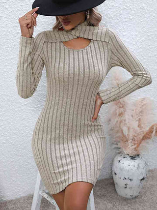 Shop Long Sleeve Ribbed Sweater Dress Now On Klozey Store - Trendy U.S. Premium Women Apparel & Accessories And Be Up-To-Fashion!