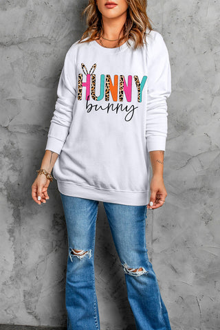 Shop Easter HUNNY BUNNY Sweatshirt Now On Klozey Store - Trendy U.S. Premium Women Apparel & Accessories And Be Up-To-Fashion!