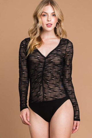 Shop Culture Code Round Neck Mesh Perspective Bodysuit Now On Klozey Store - Trendy U.S. Premium Women Apparel & Accessories And Be Up-To-Fashion!