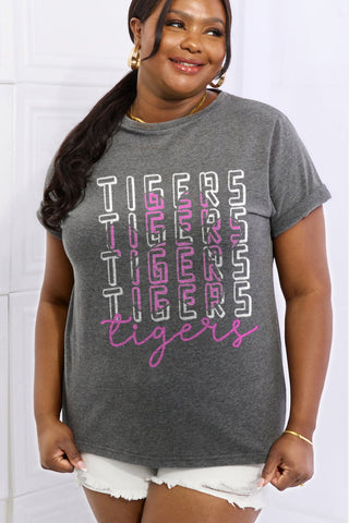 Shop Simply Love Full Size TIGERS Graphic Cotton Tee Now On Klozey Store - Trendy U.S. Premium Women Apparel & Accessories And Be Up-To-Fashion!