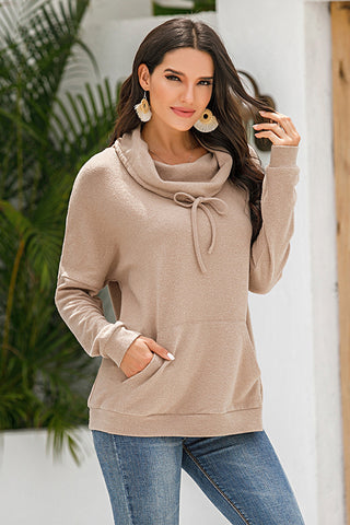 Shop Cowl Neck Drop Shoulder Sweatshirt Now On Klozey Store - Trendy U.S. Premium Women Apparel & Accessories And Be Up-To-Fashion!