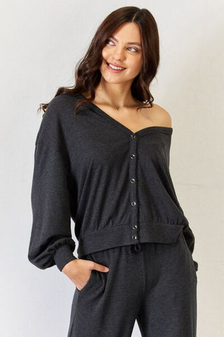 Shop RISEN Ultra Soft Button Up Long Sleeve Lounge Cardigan Now On Klozey Store - Trendy U.S. Premium Women Apparel & Accessories And Be Up-To-Fashion!