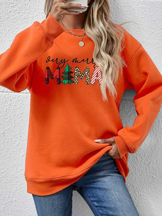Shop Letter Graphic Round Neck Long Sleeve Sweatshirt Now On Klozey Store - Trendy U.S. Premium Women Apparel & Accessories And Be Up-To-Fashion!