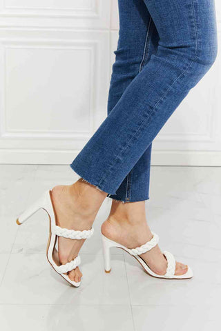 Shop MMShoes In Love Double Braided Block Heel Sandal in White Now On Klozey Store - Trendy U.S. Premium Women Apparel & Accessories And Be Up-To-Fashion!