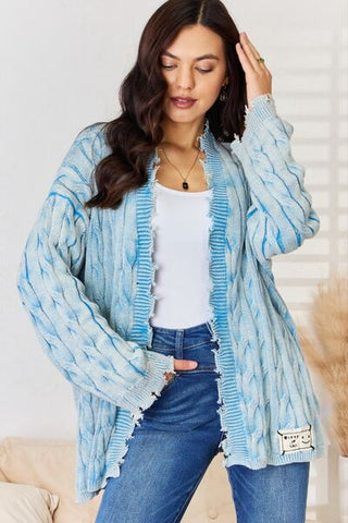 Shop POL Cable-Knit Open Front Sweater Cardigan Now On Klozey Store - Trendy U.S. Premium Women Apparel & Accessories And Be Up-To-Fashion!